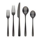 Rise Black Satin 20-Piece Flatware Set
