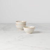 French Perle Groove White Mini 3-Piece Bowl Set