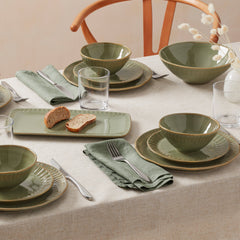 Artisanal Stripe Green Serving Bowl