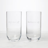 Bottoms Up & Top Me Off Highball Glasses, Set of 2