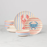 24 Seven Melamine, Wharfside 12-Piece Dinnerware Set