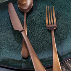 Mirabella Copper Titanium Satin 20-Piece Flatware Set