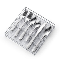 Yardena Sand 42 Piece Flatware Set with Chrome Caddy