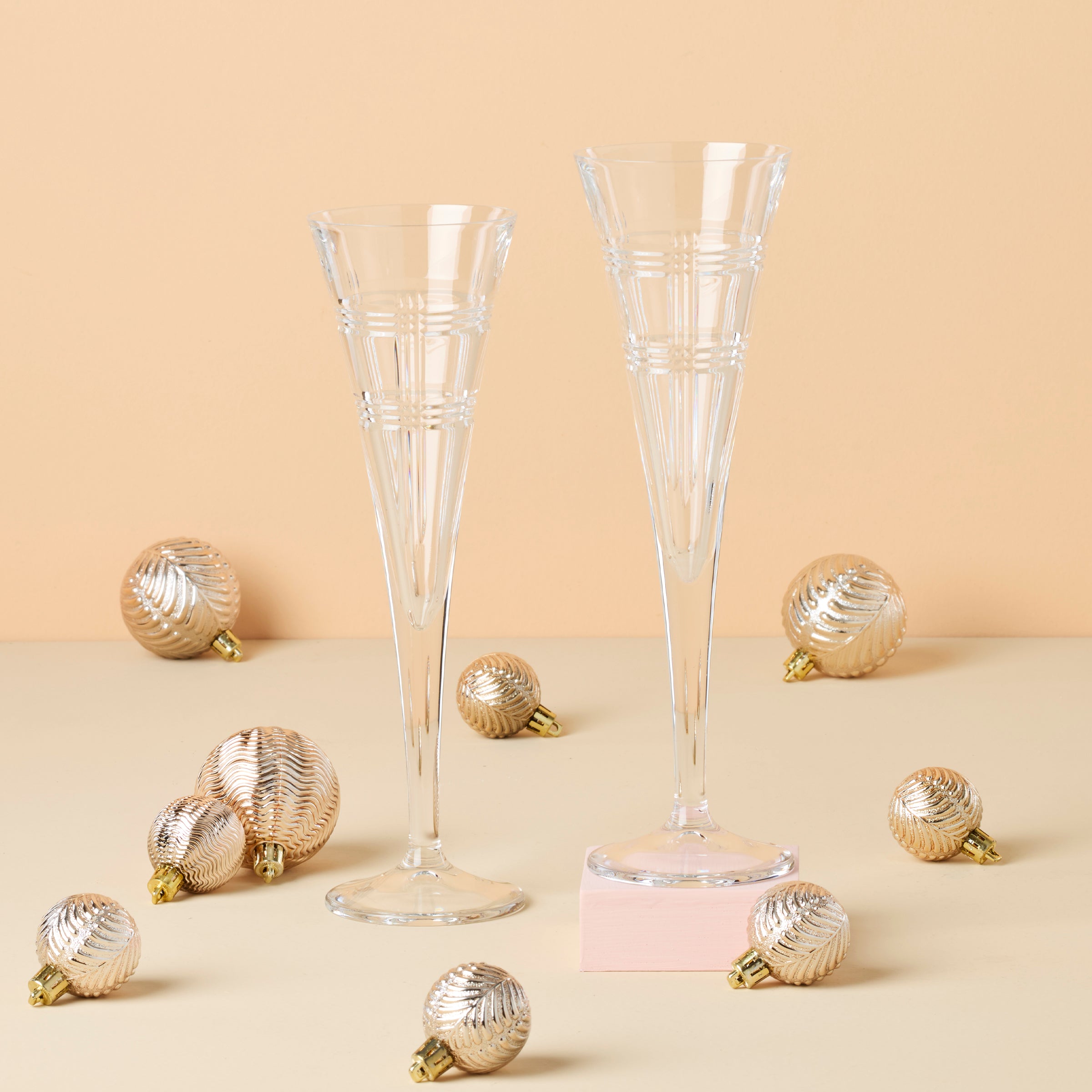 Hudson Crystal Toasting Flutes, Set of 2