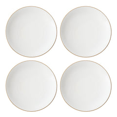 Trianna White Coupe Dinner Plates, Set of 4