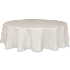 French Perle Solid Natural 70x70 Round Tablecloth